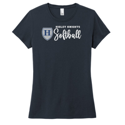Ladies Tri-Blend Tee - cursive softball Thumbnail