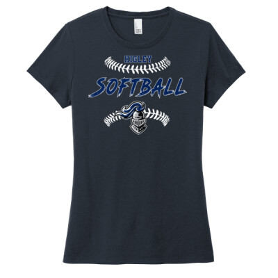 Ladies Tri-Blend Tee - softball laces Thumbnail