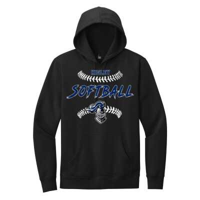Adult Fleece Hoodie - softball laces  Thumbnail