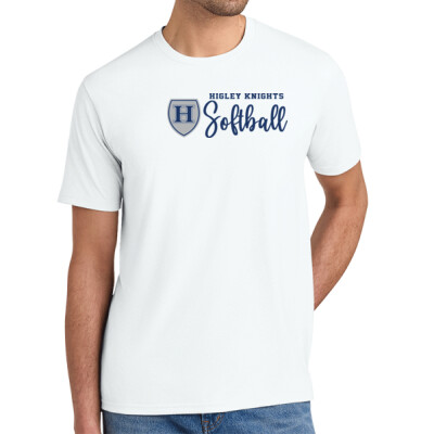 Adult Tri-Blend Tee - cursive softball white shirt Thumbnail