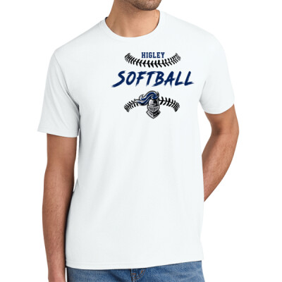 Adult Tri-Blend Tee - softball laces white tee Thumbnail