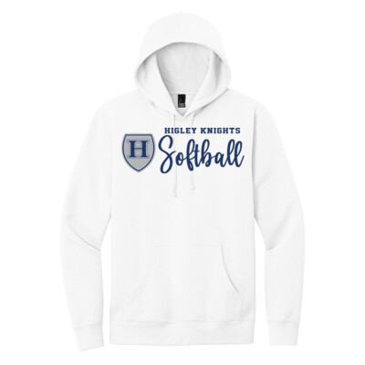 Adult Fleece Hoodie - cursive softball white Thumbnail
