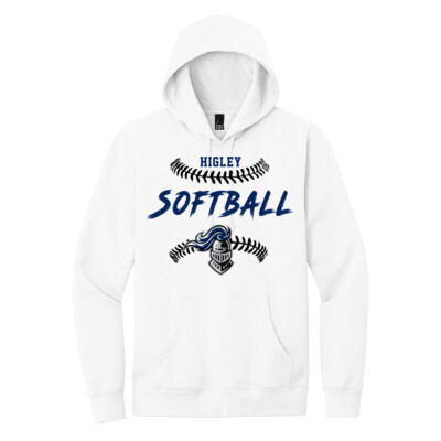 Adult Fleece Hoodie - softball laces white Thumbnail