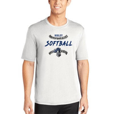 Adult Dri-Fit Performance Tee - Softball laces white tee Thumbnail